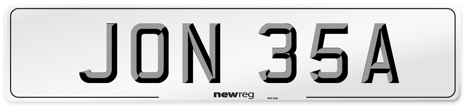 JON 35A Number Plate from New Reg